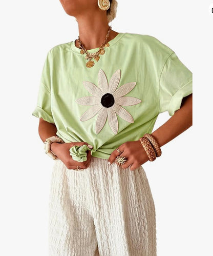 Round Neck Short-sleeved Top Women's