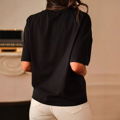 Round Neck Short-sleeved Top Women's