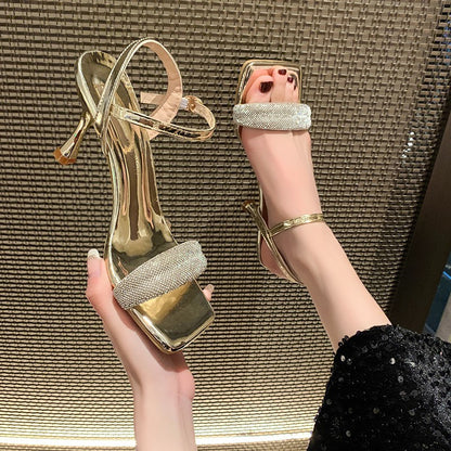 Solid Color Stiletto Sandals Women