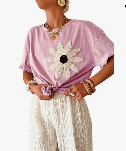 Round Neck Short-sleeved Top Women's